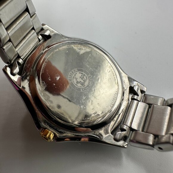Citizen Eco Drive Watch Women Silver Gold MOP Dial Crystal Bezel Solar Powered - Picture 4 of 13